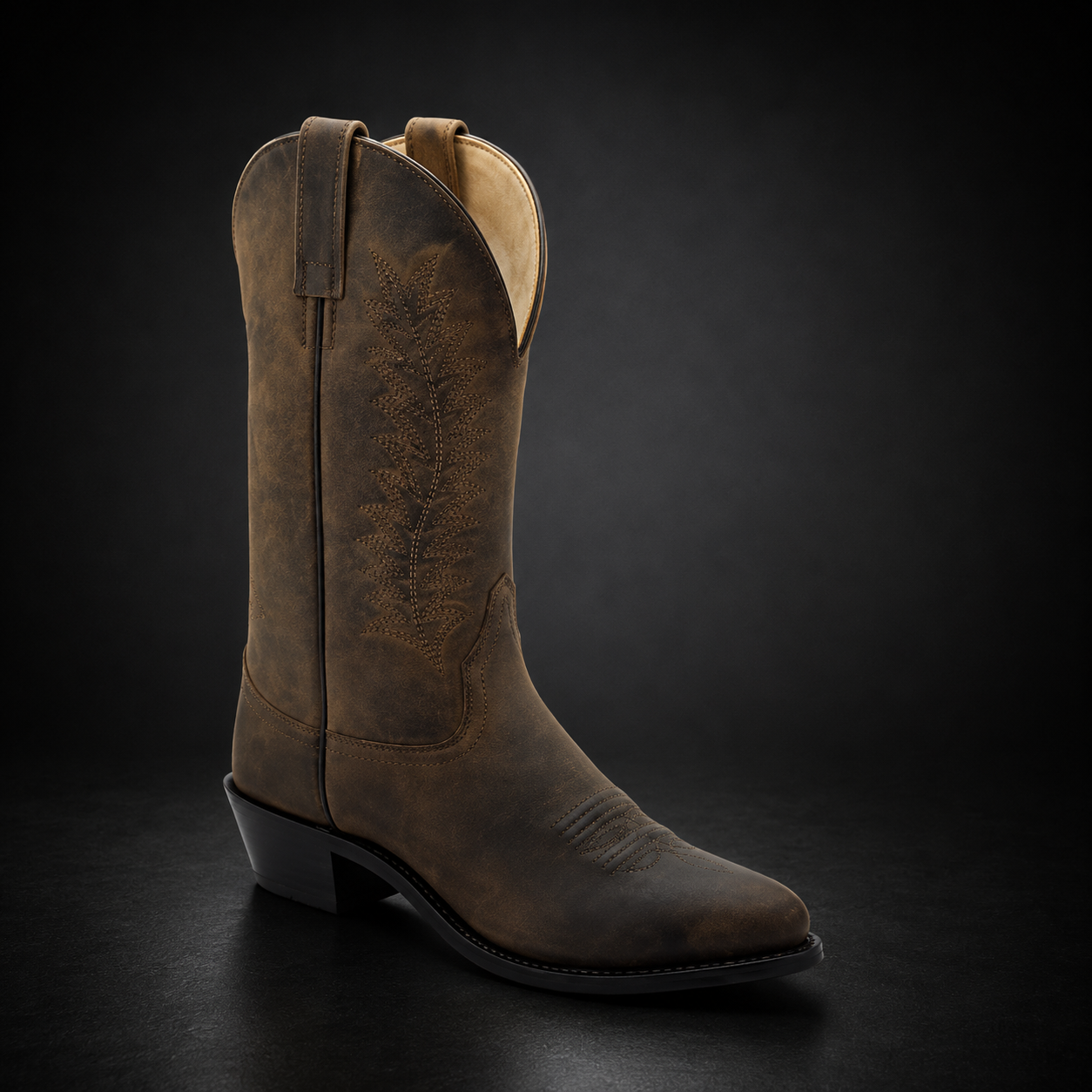 Woman's Brown Round Toe Western Boot | WEST 040L