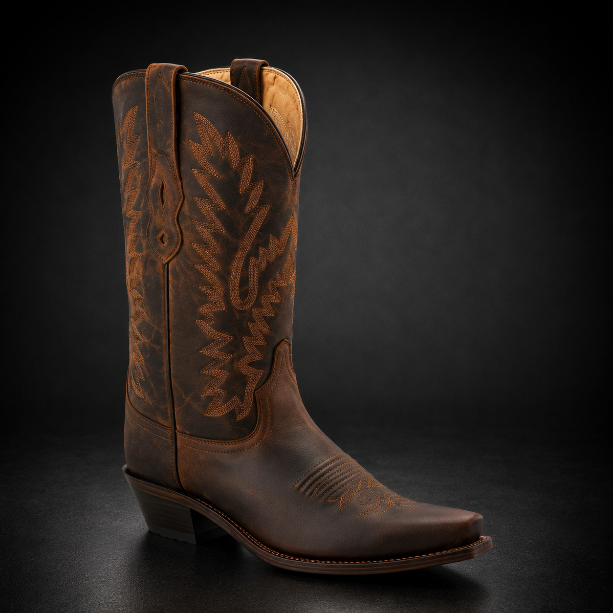 Woman's Brown Pointed Toe Western Boot | WEST 511