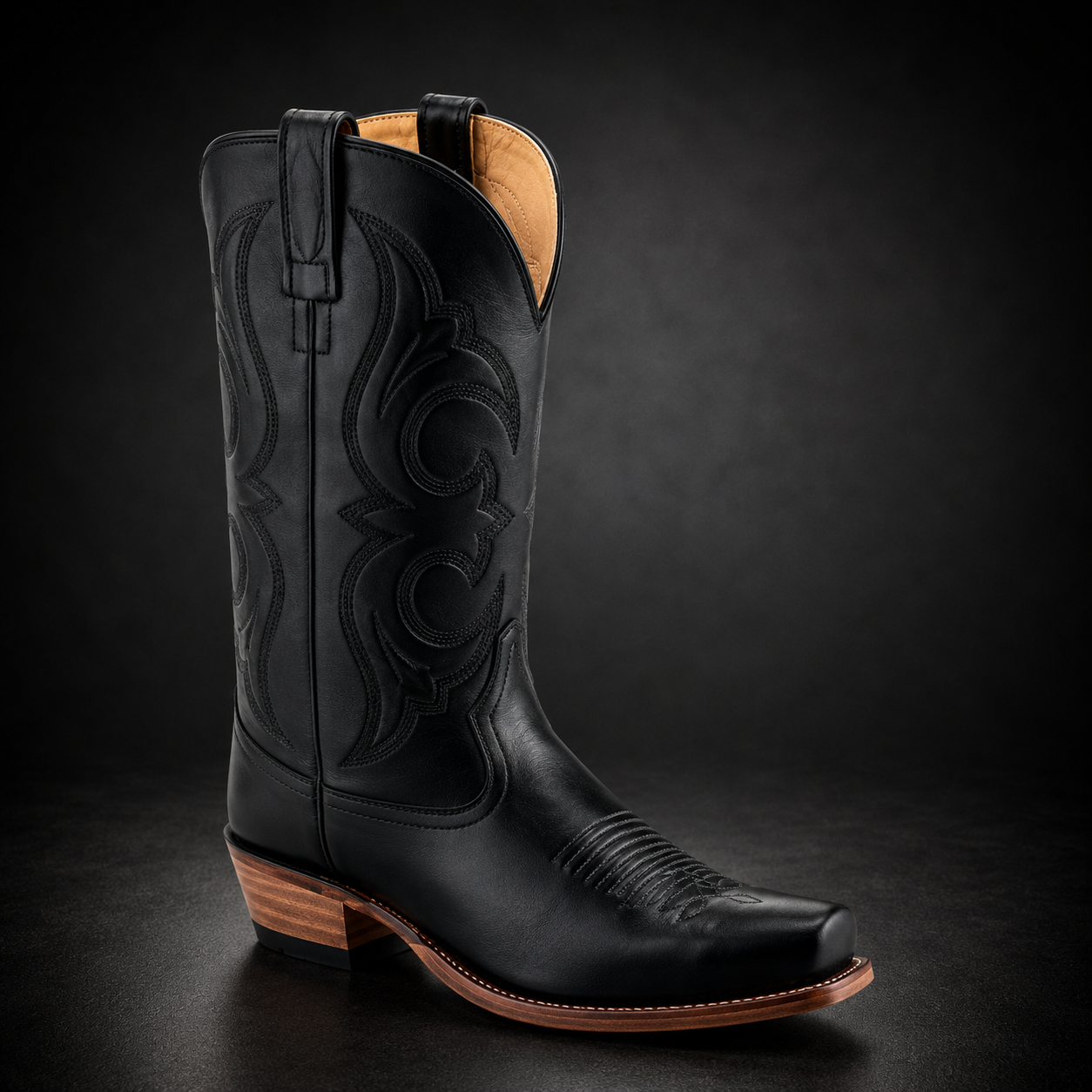 Woman's Black Square Toe Western Boot | WEST 86136