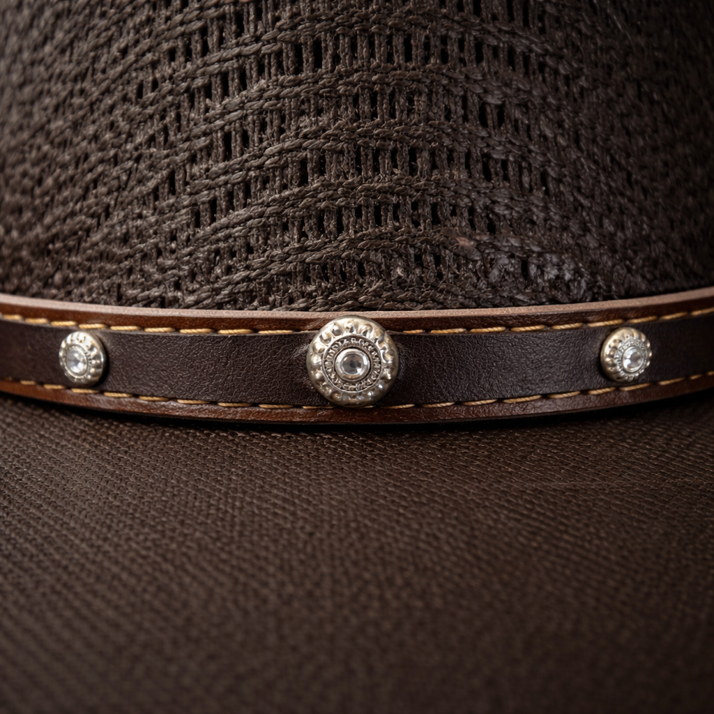 Wild Wild West | Adults Cuadrillé Straw Brown Cowboy Hat | Country Crown