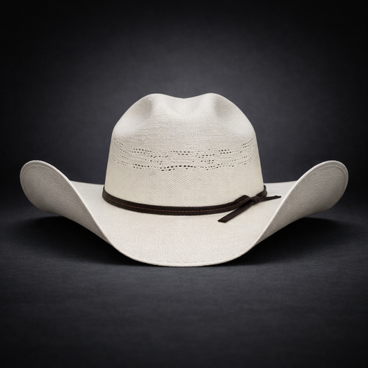 Wild Wild West | Adults Bangora Straw White Cowboy Hat | Bologna Crown