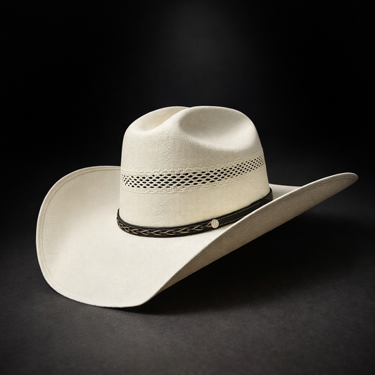 Wild Wild West  | Adults Canvas Vent Ivory Cowboy Hat | Cattleman Crown