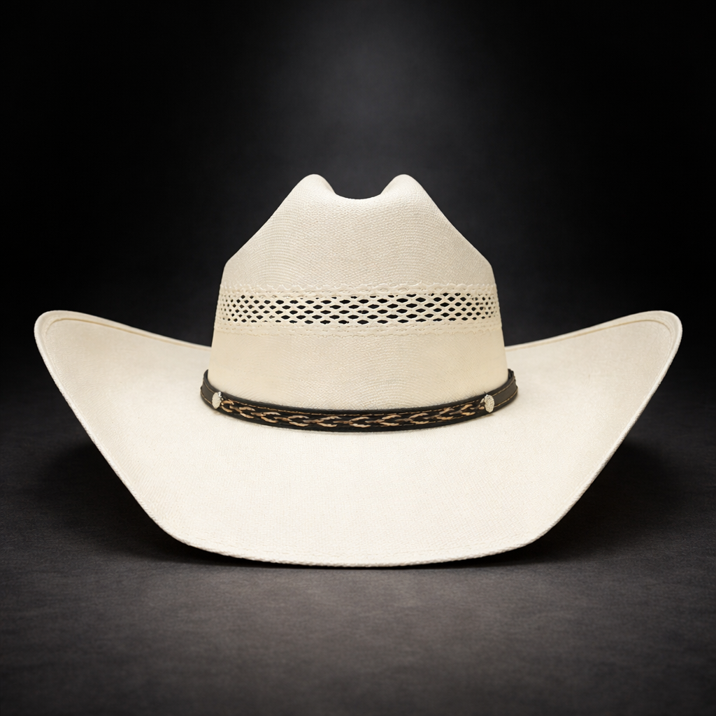Wild Wild West  | Adults Canvas Vent Ivory Cowboy Hat | Cattleman Crown