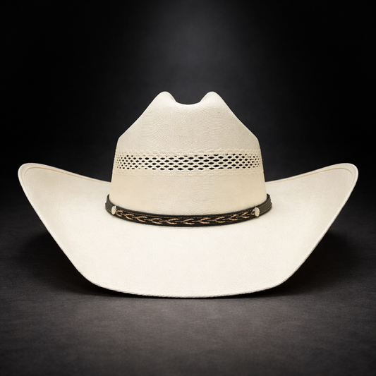 Wild Wild West  | Adults Canvas Vent Ivory Cowboy Hat | Cattleman Crown