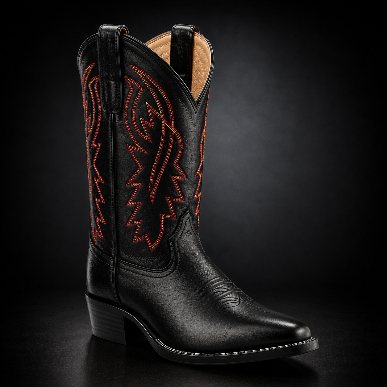 Children's Black Pointed Toe Western Boot | KIDS 110