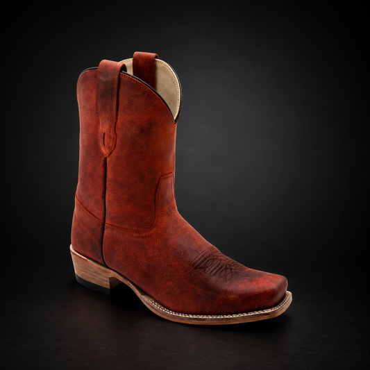 Woman's Cloudy Burgundy Square Toe Western Boot | WEST 8146