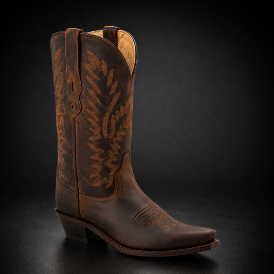 Woman's Brown Pointed Toe Western Boot | WEST 511