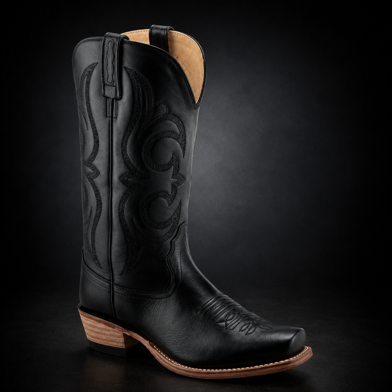 Woman's Black Square Toe Western Boot | WEST 8136