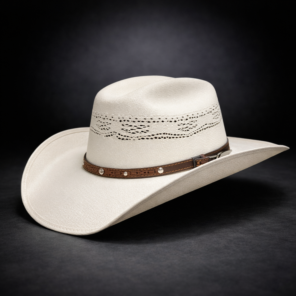 Wild Wild West | Kids Cuadrillé Straw White Cowboy Hat | Bologna Crown