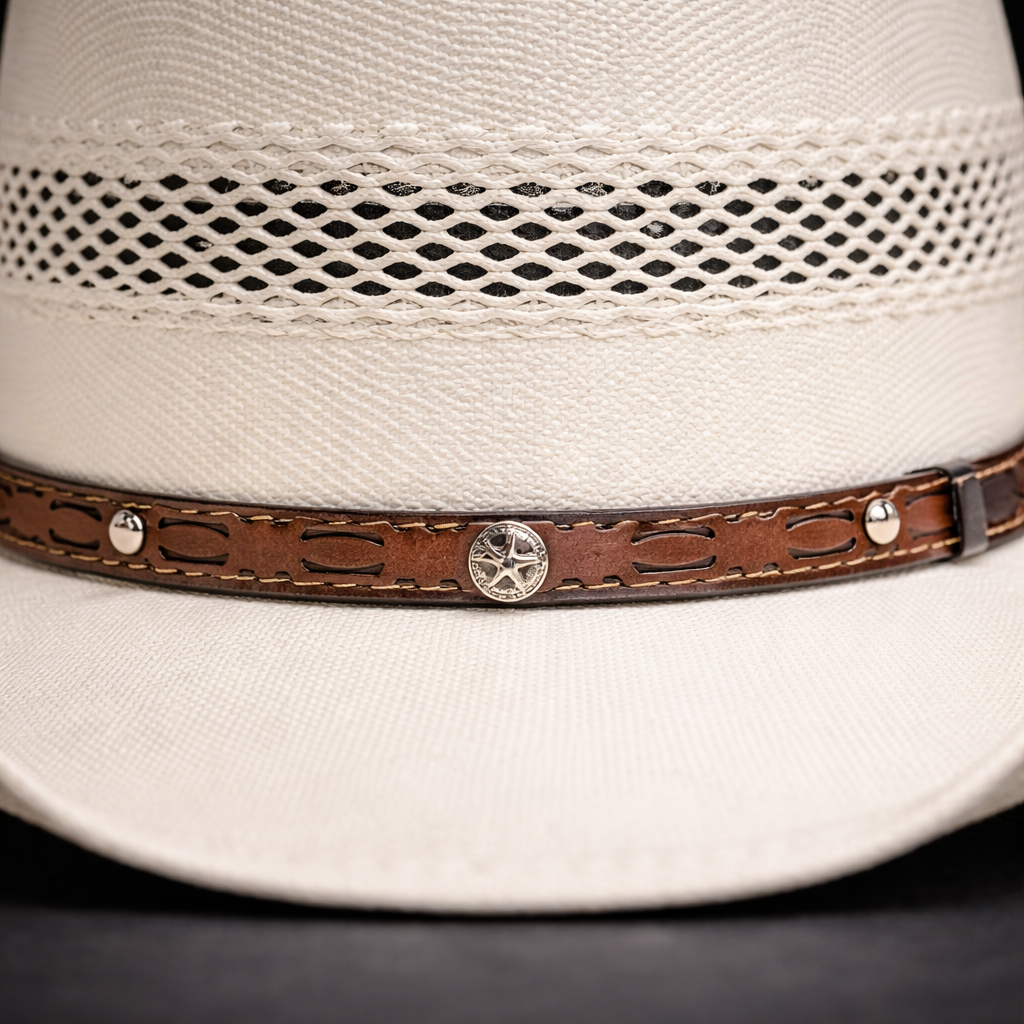 Wild Wild West | Kids Cuadrillé Straw White Cowboy Hat | Bologna Crown