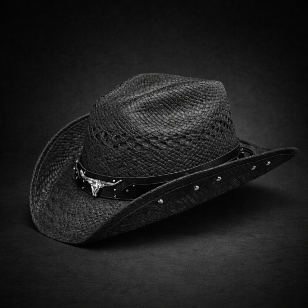Wild Wild West | Adults Nante Straw Black Cowboy Hat | Country Crown