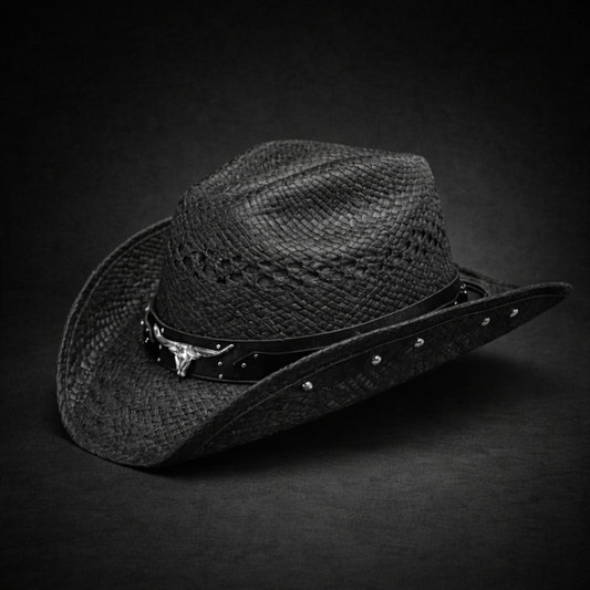 Wild Wild West | Adults Nante Straw Black Cowboy Hat | Country Crown