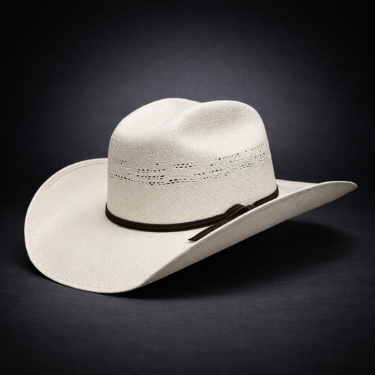 Wild Wild West | Adults Bangora Straw White Cowboy Hat | Bologna Crown