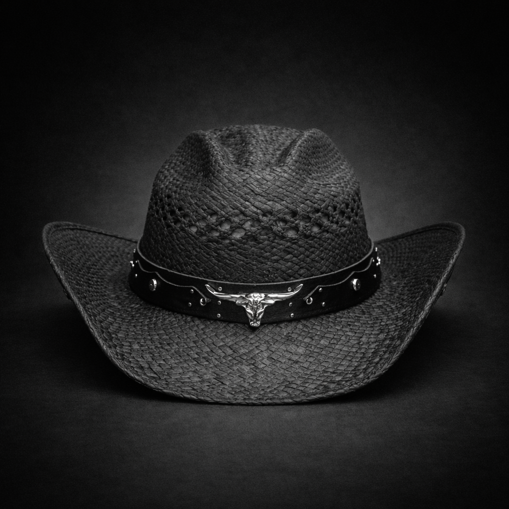 Wild Wild West | Adults Nante Straw Black Cowboy Hat | Country Crown