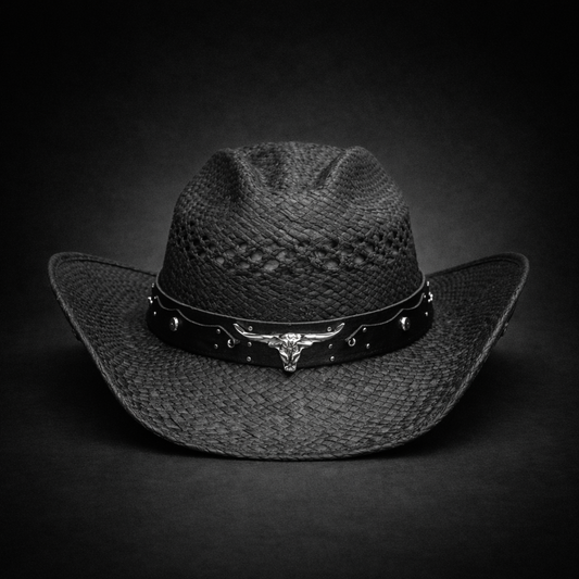 Wild Wild West | Adults Nante Straw Black Cowboy Hat | Country Crown