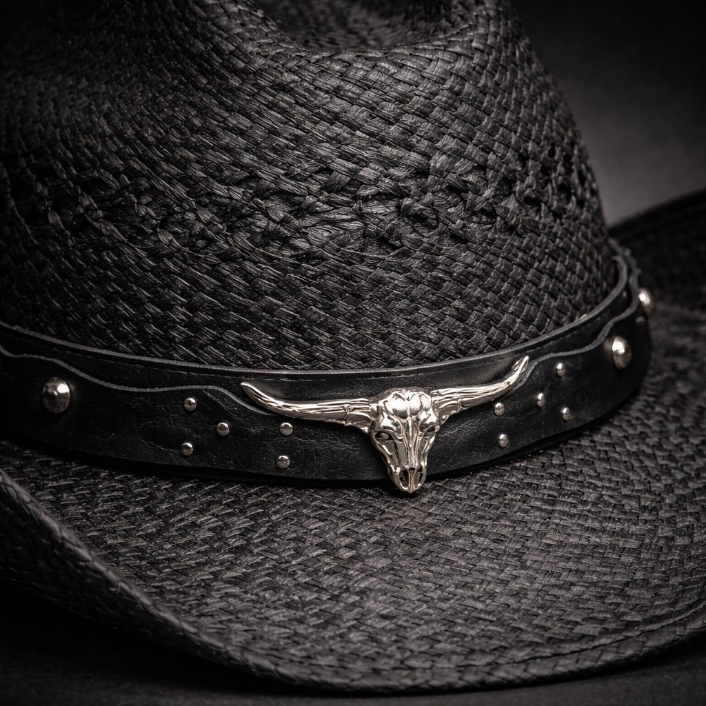 Wild Wild West | Adults Nante Straw Black Cowboy Hat | Country Crown