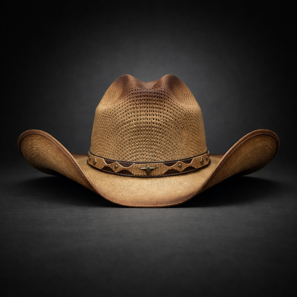 Wild Wild West | Adults Cuadrillé Straw Tan Cowboy Hat | Country Crown